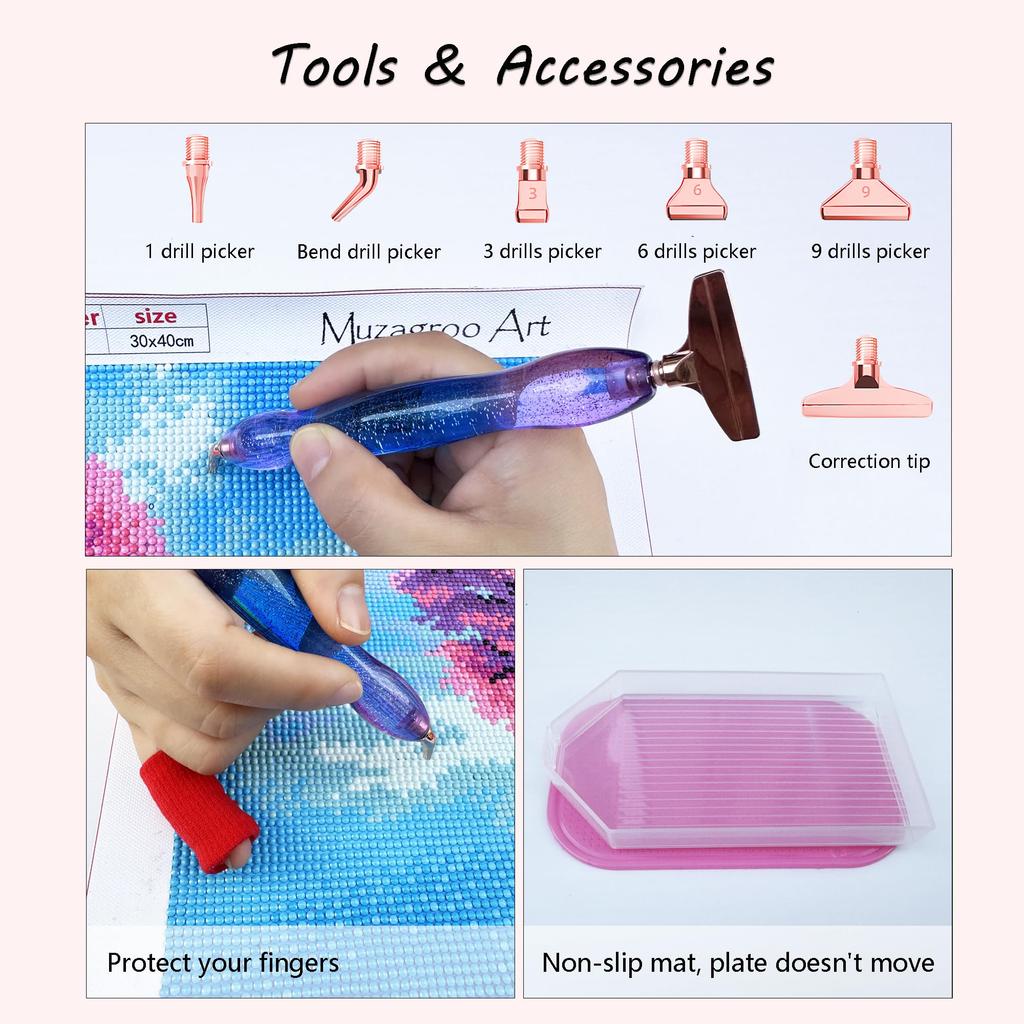 Fokenzary Art Diamond Painting Storage Container 60 Slots Diamond Painting Kit Accessories and Tools Portable