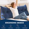 Headboard Triangular Pillow Back Support Headboard Cushion with Side Pocket Daybed Bolster Cushion with Removable Cover for Sitting Dorm