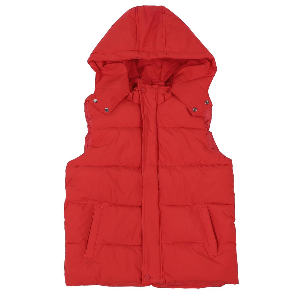 SWEETBOY Down Detachable Hoodie for Fall and for Boys and Suitable for Nursery and Elementary School Kids' Vest, Thick, Cold-Weather, Winter,