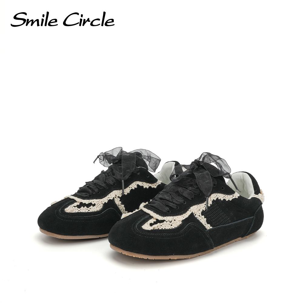 Genuine Leather Women Casual Shoes Round Toe Lace Up Trainers Fashion Comfortble Sneakers