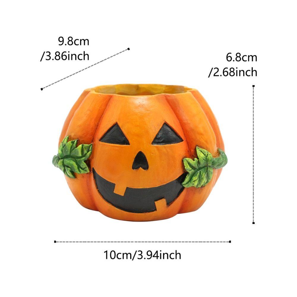 Resin Crafts Succulent Planter Pot Cartoon Pumpkin Plants Container  Office Decoration