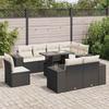 VidaXL Garden Lounge Set 9 Pcs with Cushions Black Braided Resin 3326817