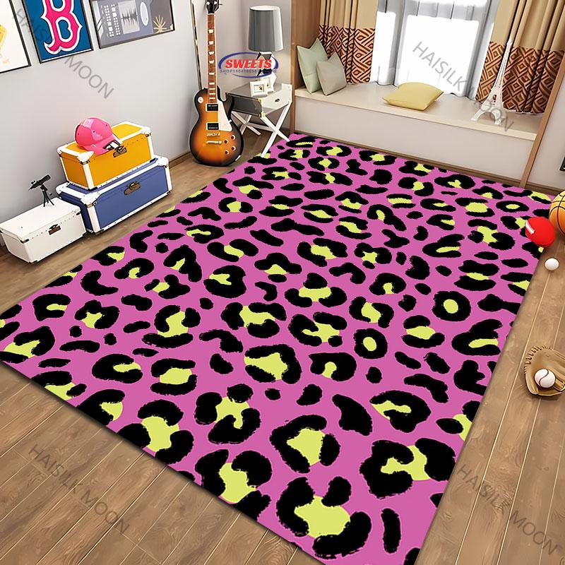 3D Printing Colorful Leopard Theme Carpet Living Room Bedroom Sofa Office Large Area Mat Home Decor Rug Great Gift for Friends