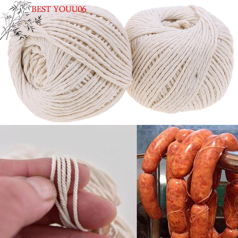 (YOUU06)1Roll 70M Cooking Tools Butcher's Cotton Twine Meat Prep Trussing Turkey Barbecue Strings Meat Sausage Tie Rope Cord