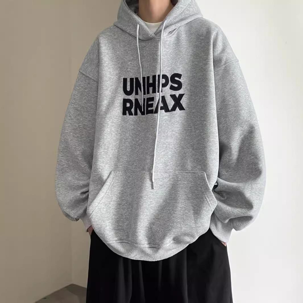 

Hooded Sweater Men s Autumn and Winter New Letter Printing Casual Simple Loose Versatile Jacket 5XL