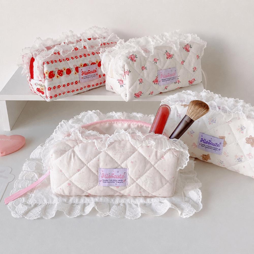 Large Capacity Cosmetic Bag Zipper Closure Pencil Case Fashion Travel Toiletry Bag Travel Use