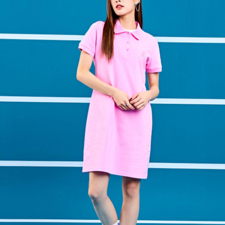 New MLB Short Sleeved Dress Women's Pink 3FOP00623-50PKS