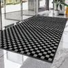 Black and White Checkered Anti-Slip Floor Mat
