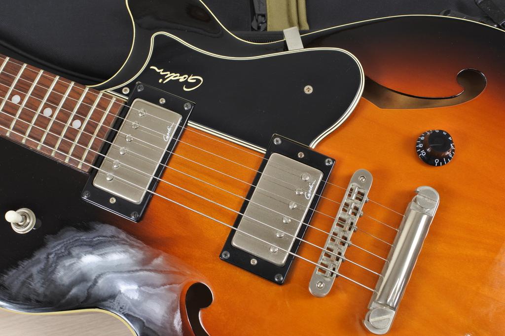 Godin Montreal Premiere Sunburst Semi-Hollow Electric Guitar with Genuine Soft Case