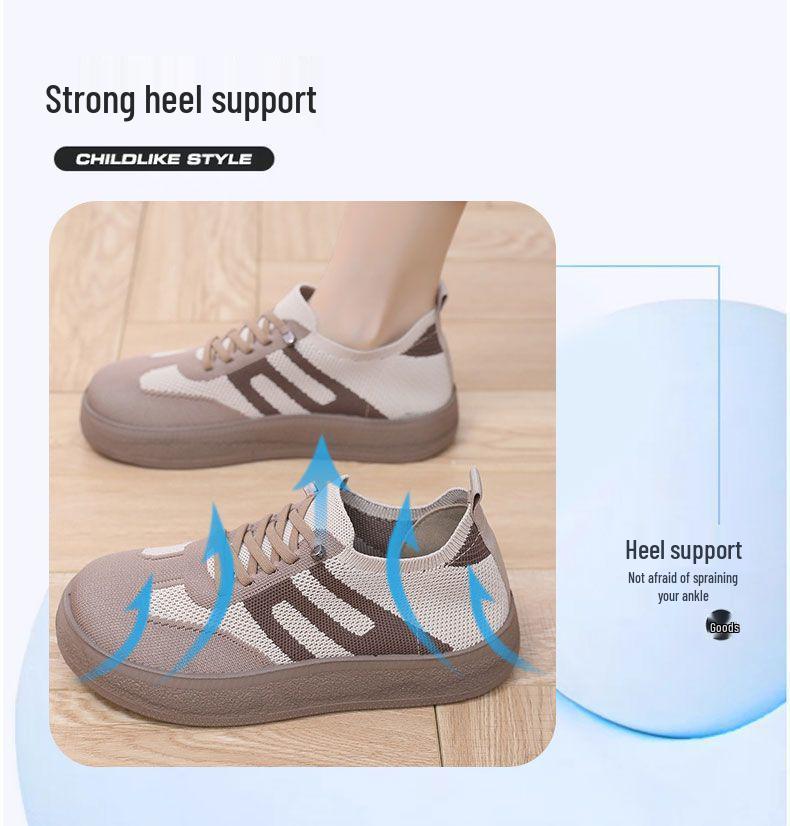 Spring Style Petite Height-Boosting Chunky Sneakers: Trendy, Versatile, Knit-Breathable Women's Trainers