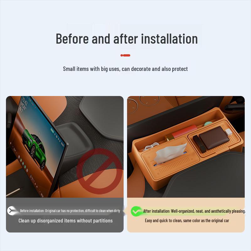 Silicone Anti-Shake Storage Box for Yu7 Screen Rear Compartment