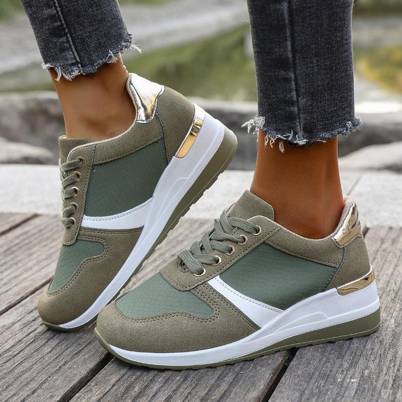 Spring New Style Casual Oversized Lace-up Sports Shoes for Women, Thick-soled and Platform Heels, Women's Shoes