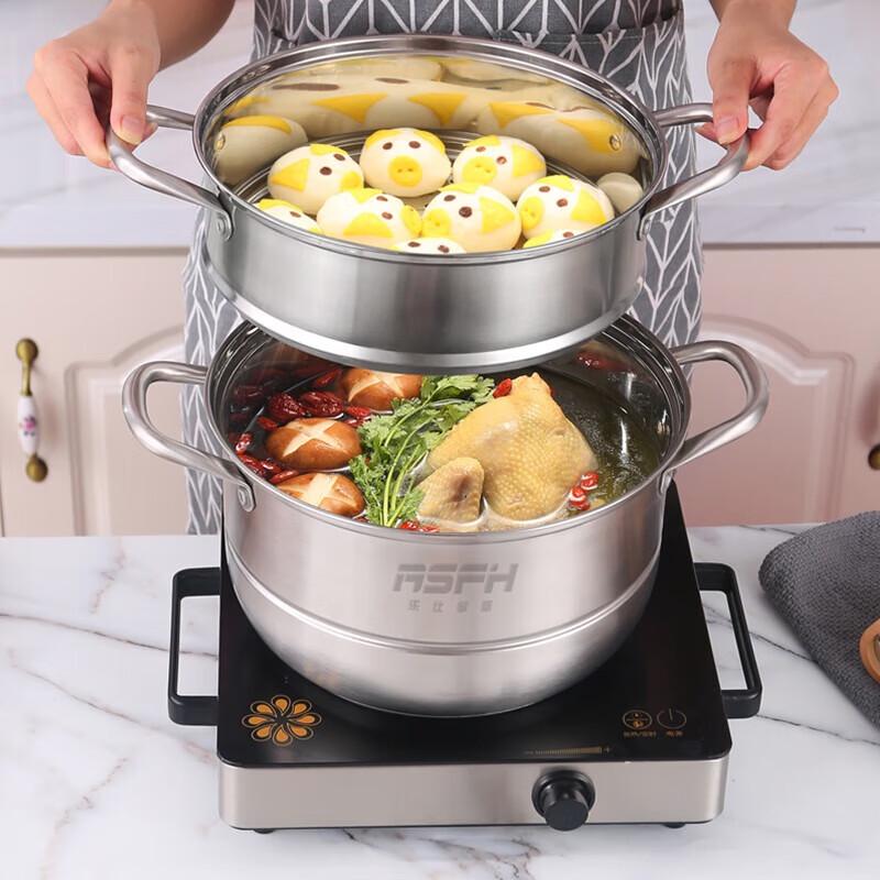 RSFH 28cm 3-Schicht Edelstahl Dampfgarer & Suppentopf