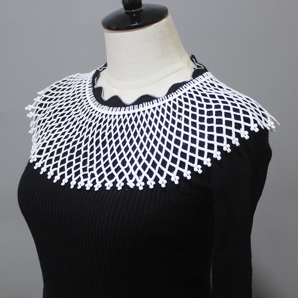 Stage Photo Girl Literary Style Fake Collar Necklace Small Ralph Collar Wooden Ear Clown Collar