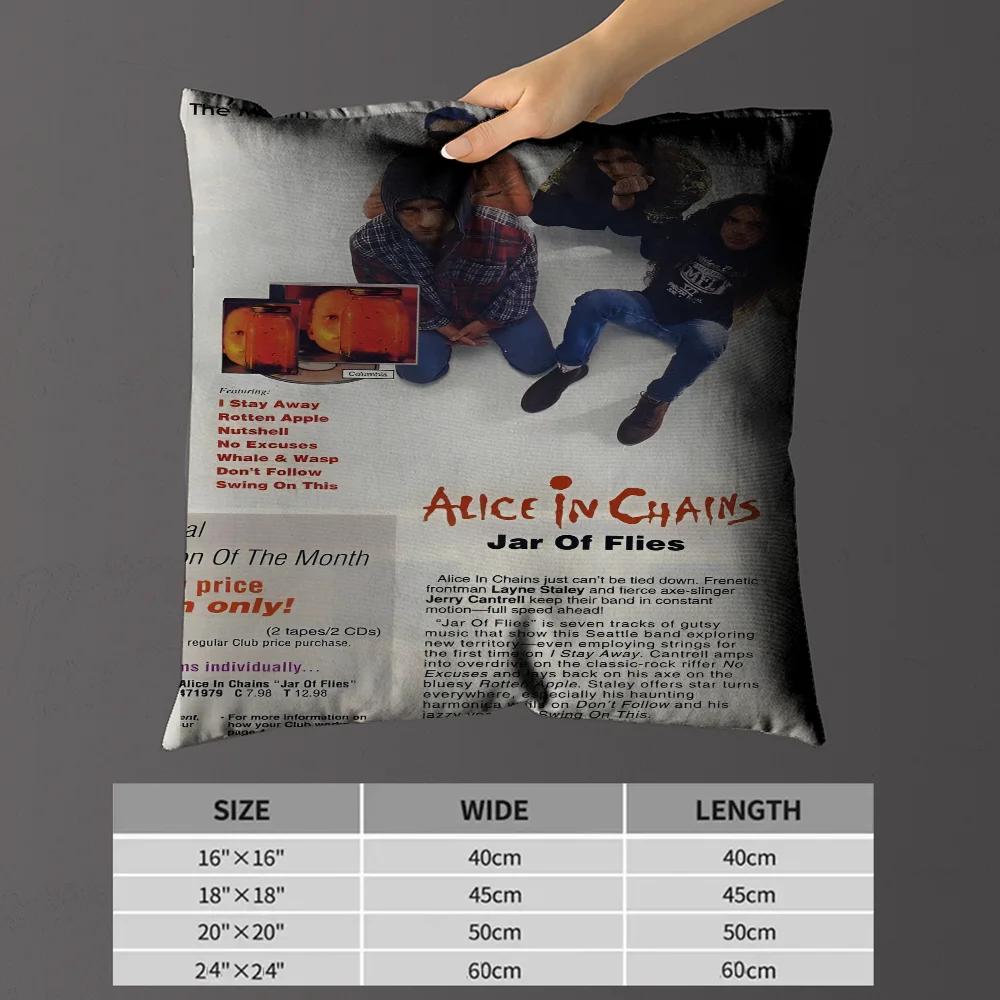 Alice In Chains Pillow Cover for Bedroom Room and Living Room Sofa Decorative Cushion Cover
