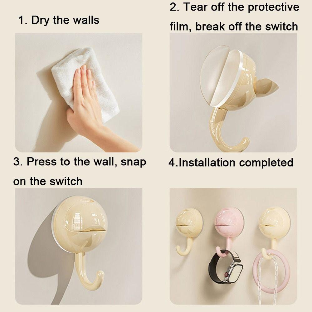 2Pcs Decorative Suction Cup Hook Plastic Towel Hanger Convenient Clothes Towel Storage Hook  Kitchen