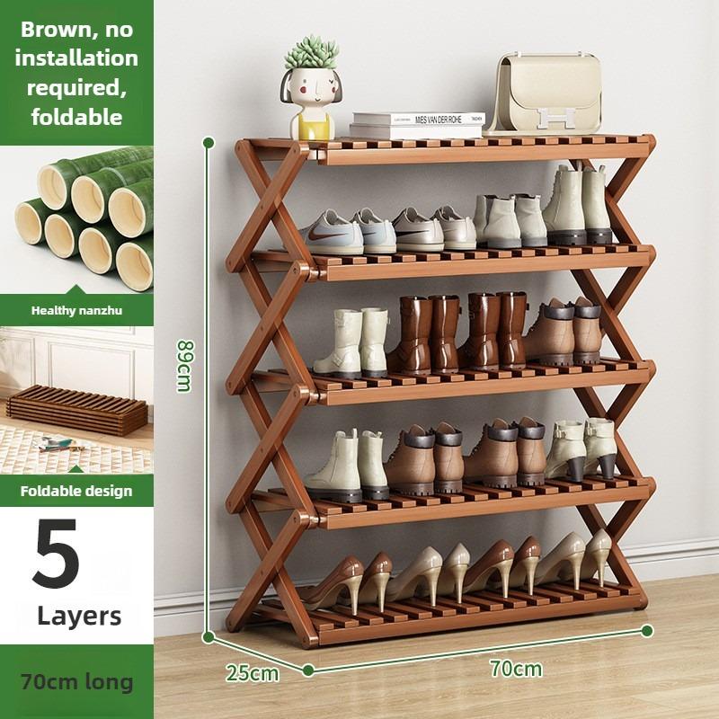 Portable Folding Shoe Rack, Required Space Saving Shoe Shelf for Dormitory Apartment Rental, Multi-Tier Shoe Organizer Storage