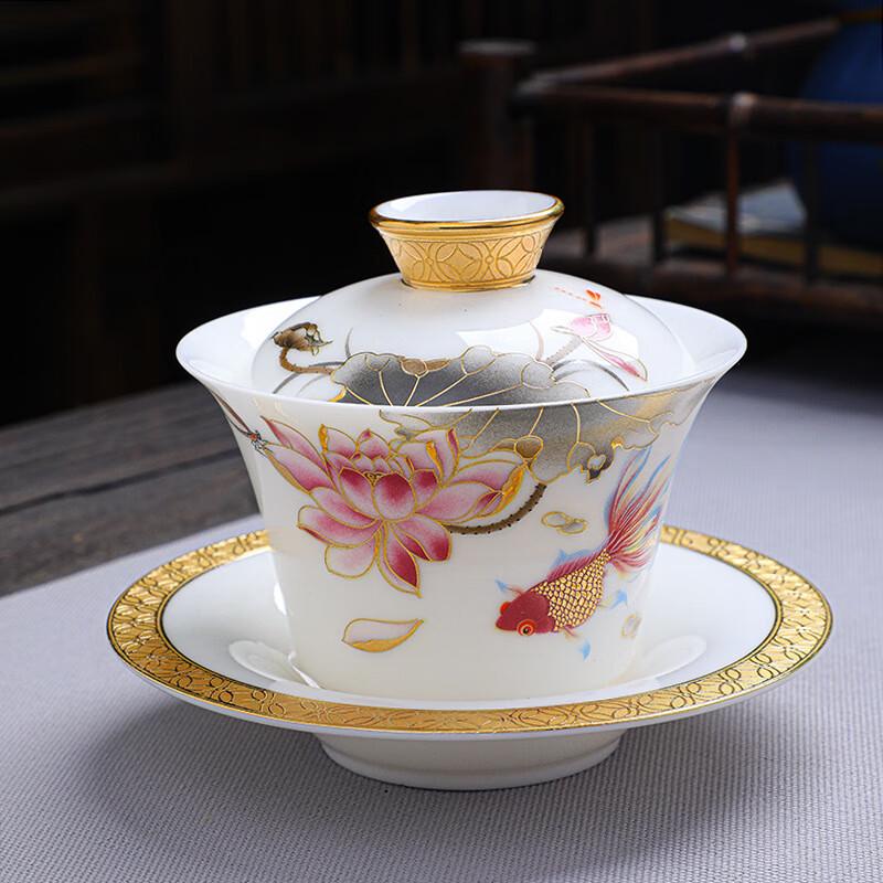 High-End Mutton Fat Jade Kung Fu Tea Set