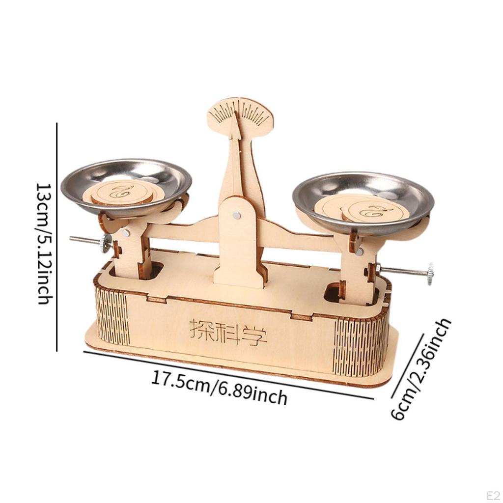 Small Inventions DIY Educational Toys, Balance Scale Science Experiment Kit, Wood Mechanical