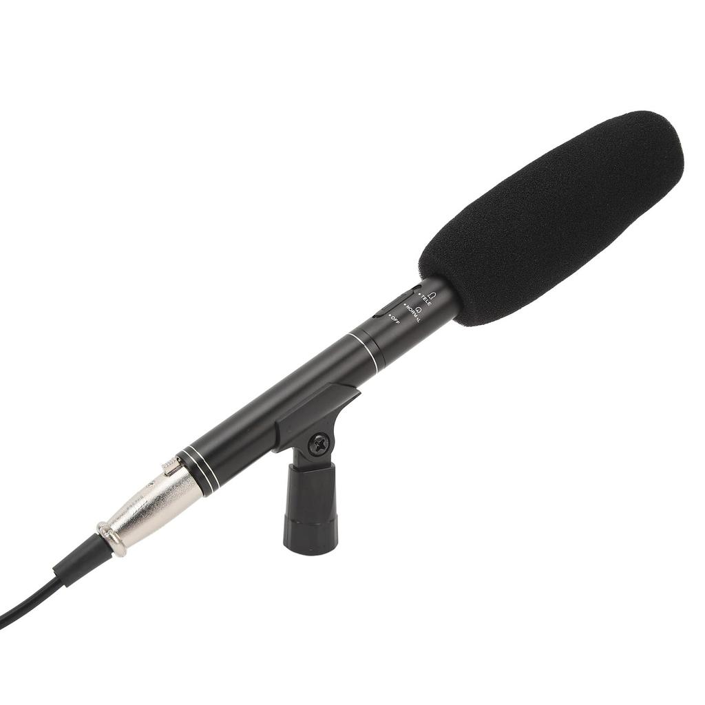 Condenser Interview Microphone, Professional Photo News Reporter Condenser Shotgun Microphone Kit, Metal Mount, Windscreen, XLR Cable, Adapter Include