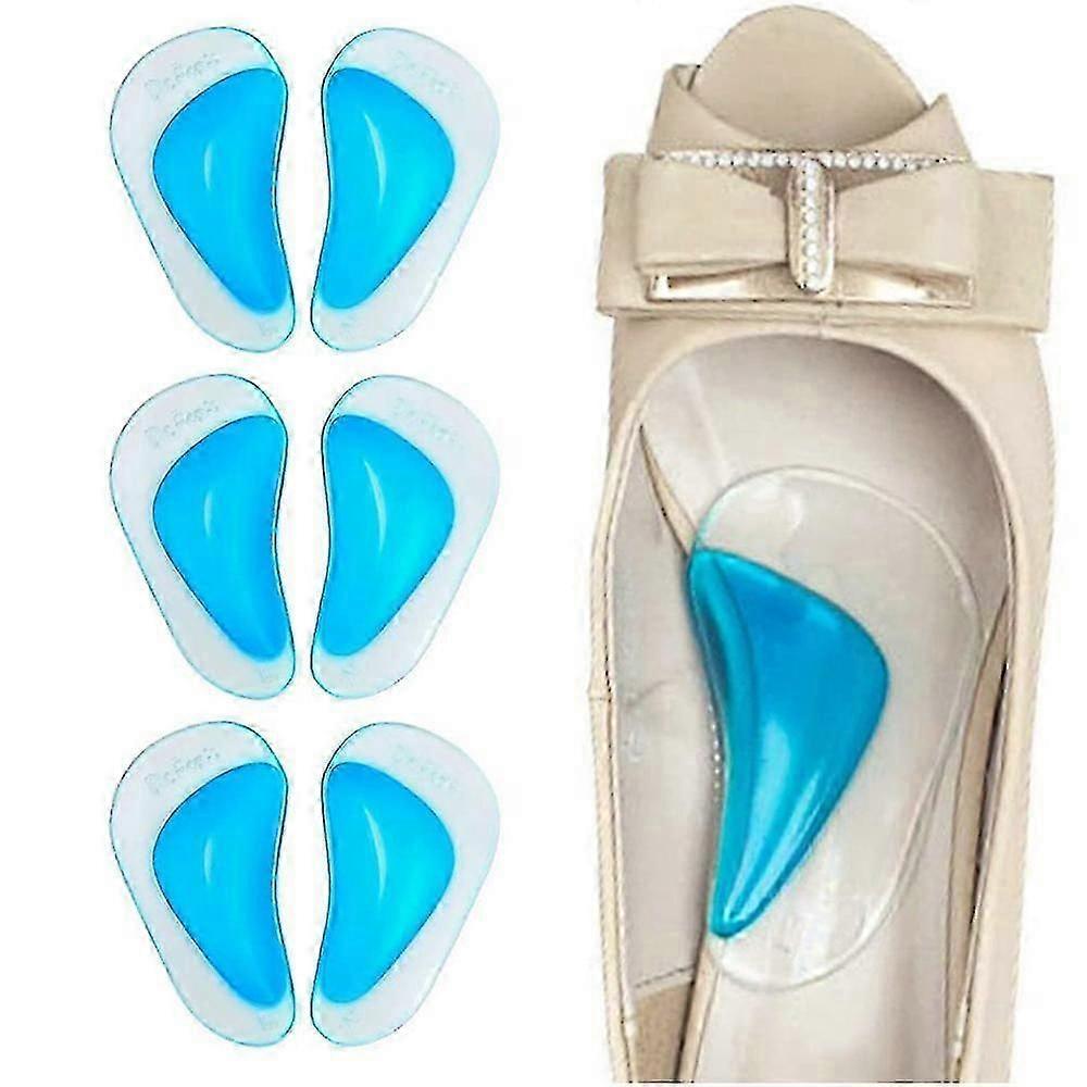 Plantar Fasciitis Arch Support Shoe Insoles 3 Pairs, Thicken Gel Arch