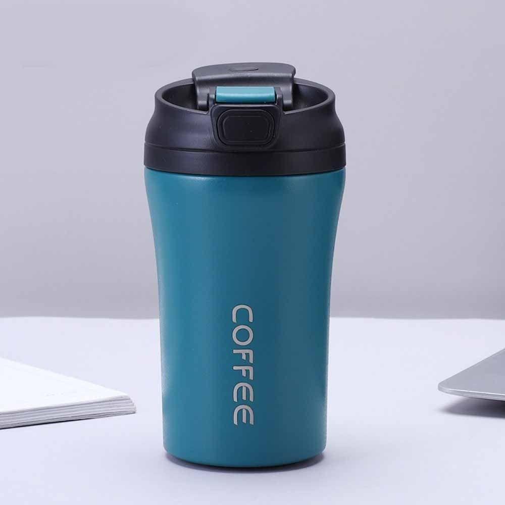 420ml Capacity Coffee Cup Flip Lid Vacuum Tumbler Creative Water Bottle Travel