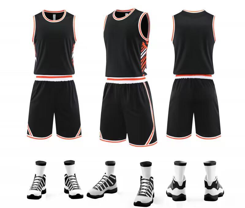 

College Team & Training Sports Jersey Set - Children s Basketball Vest Uniform 2XS чёрный