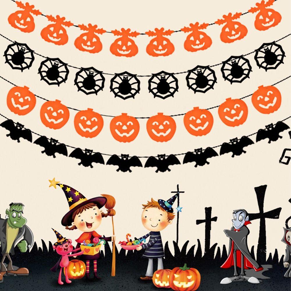 Hanging Happy Halloween Banner Party Decor Pull Flag  Halloween Party Decoration