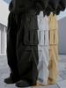 Summer men's high street style loose and versatile straight multi-pocket casual trousers thin overalls