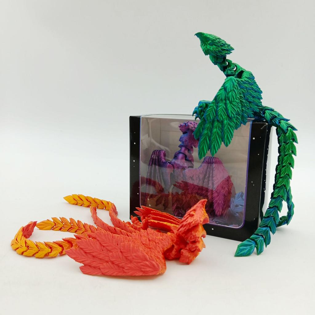 New 3D Printing Long-Tailed Phoenix Toy Simulation Animal Model Flexible Joints Movable Home Small Ornaments Children Toys
