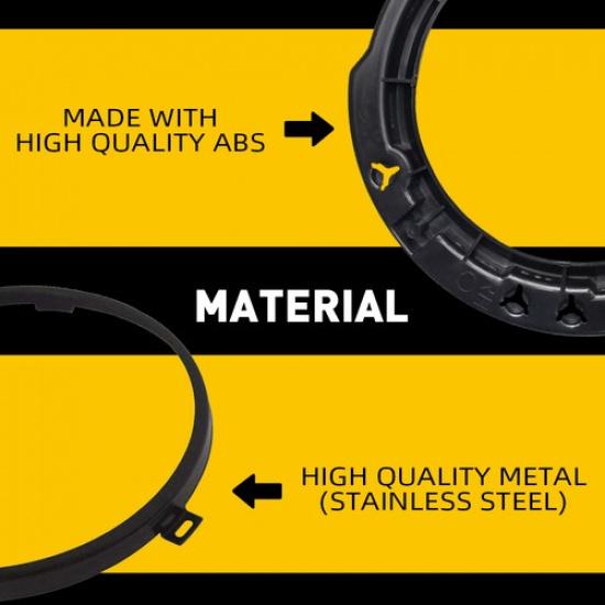 Fit Jeep Black Wrangler JK Black 7" LED Headlight Bracket Round Mounting Ring Ki