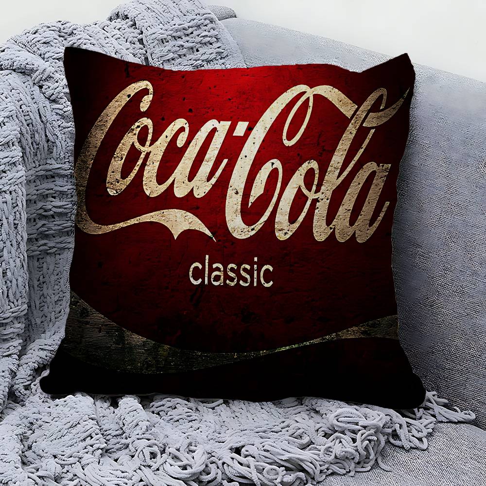 C-Cocas C-cola Vintage Logo Cushion Cover Polyester Sofa Cushions Decorative Throw Pillows Home Decoration Pillowcover