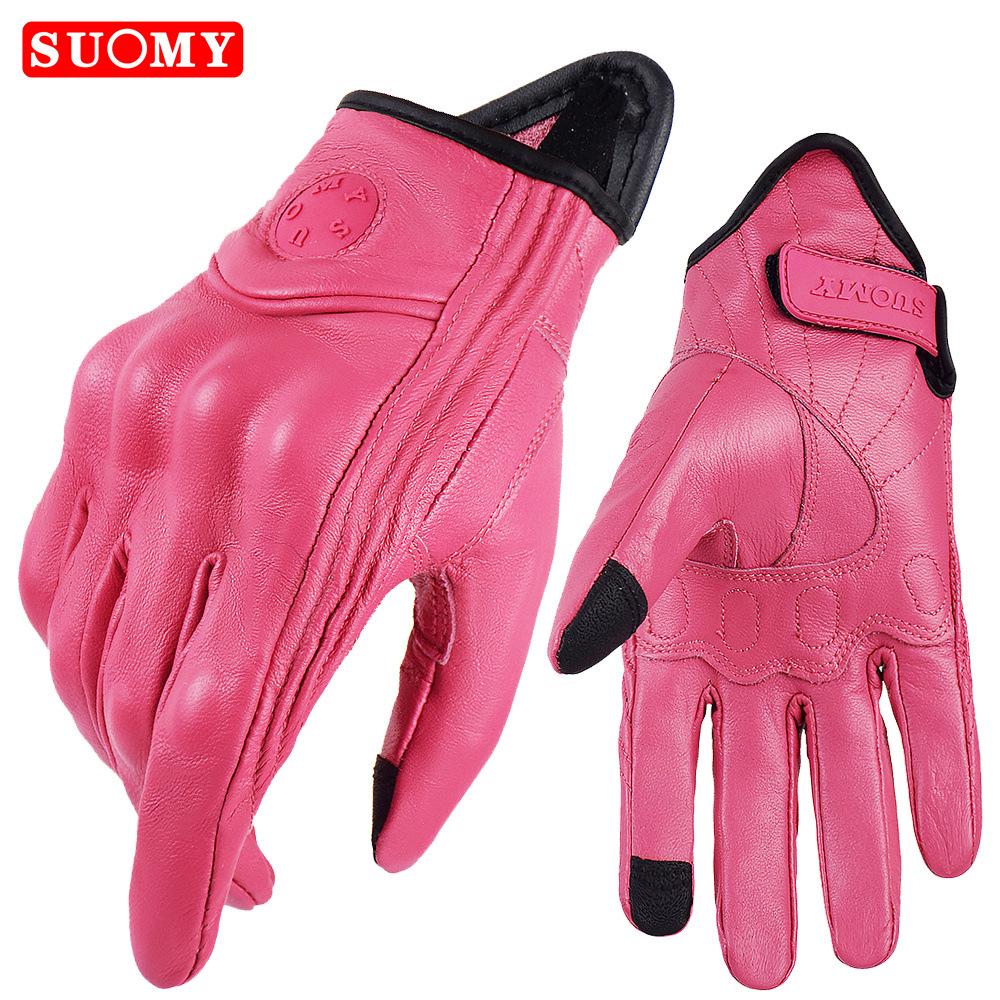 SUOMY Leather Motorcycle Riding Gloves - Touchscreen, Wear-Resistant for Men & Women
