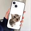 Big-eyed Goofy CAT Silly Phone Case For iPhone17,16,15,14,13,12 Plus,Max Soft Silicone Black Cover