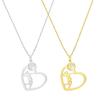 Lightweight Stainless Steel Necklace With Athletic Volleyball Pose And Heart Pendant Neck Chain For Women And Men