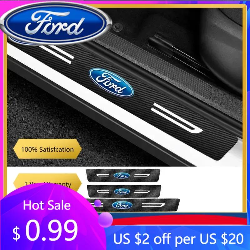 Nuevo Pegatina para Coche 2026 Para Umbral de Puerta de Coche Ford Pegatinas Antiarañazos para Ford Mondeo Fiesta Focus Ranger S MAX Kuga Edge Roush