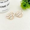 French Retro Micro-Inlaid Zircon Love Stud Earrings For Women