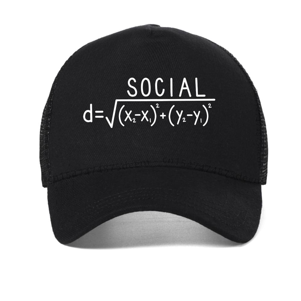 HOT SALE Social Distance Formula Fun Men's baseball cap Unisex Fun Math Joke mesh hat fashion casual Breathable Snapback hats