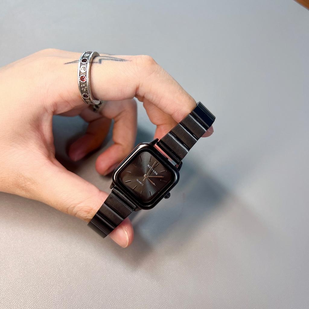 Marke Damen Schwarze Uhr Mode Quarz Uhr Verstellbares Edelstahlarmband Luxus Geschenk Damenuhr Relojes Para Mujer