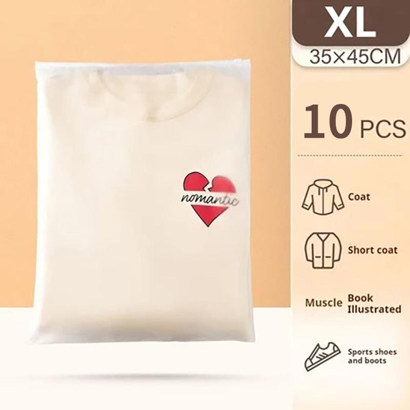 10/15 Stück Wiederverwendbare Reißverschlusstasche Pe Mattierte Transparenz Kunststoff Wasserdicht Reiseverpackung Für Kleidung Unterwäsche Klassifiziert