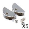 5x 2pc Zinc Alloy Fixed Glass Half Circle Adjustable Brackets