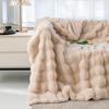 Tuscany Bubble Rabbit Fur Flannel Nap Blanket - Cozy Four-Season Coral Fleece Cover