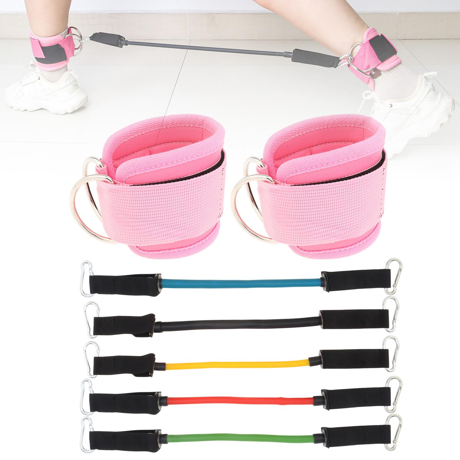 Ankle Resistance Bands Set with Cuffs, 5 Resistance Levels Women Legs Hip Training Bands Fitness Workout Exercise Equipment