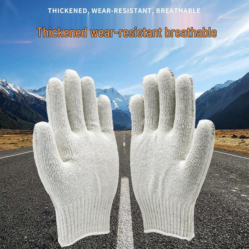 Men's Thickened Cotton Nylon Non-Slip Work Gloves – Durable Protection for Labor and Construction