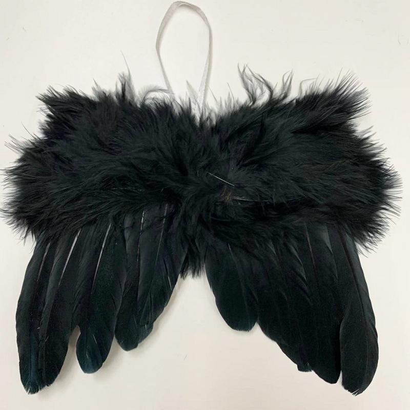 Angel Wings White Feather Newborn Baby Photo Props Christmas Hanging Ornaments Stage Show Masquerade Party Decoration