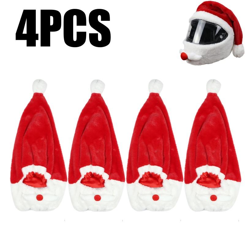 Christmas Biker Helmet Cover Santa Claus Illustration with Nativity Scene Holiday Riding Essential Festive Motorbike Accessory