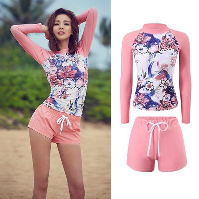 Costume da Bagno Due Pezzi a Manica Lunga da Donna con Protezione Solare per Surf, Immersioni e Resort Balneari