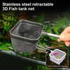 Yousheng Fish Tank Net with Telescopic Stainless Steel Handle Deeper Mesh Bag Fish Net Square Fish Tank Net for Shrimp Baby Fish Food Residue Debris