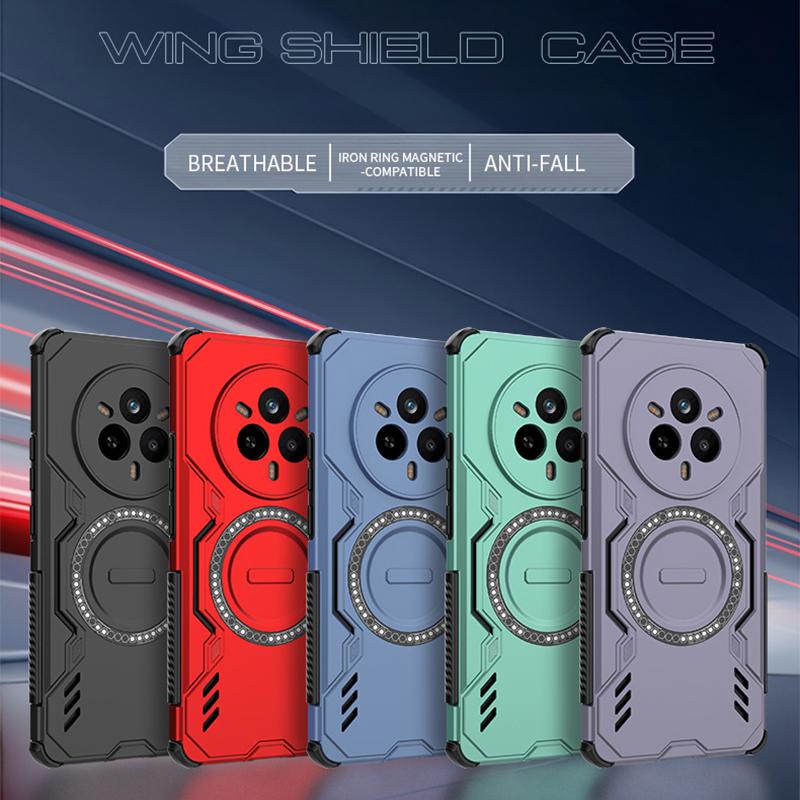 KEYSION Hollow Heat Dissipation Case for Realme 14 Pro+ 5G Magnetic Cooling Shockproof Phone Cover for OPPO Realme 14T 5G 14 5G