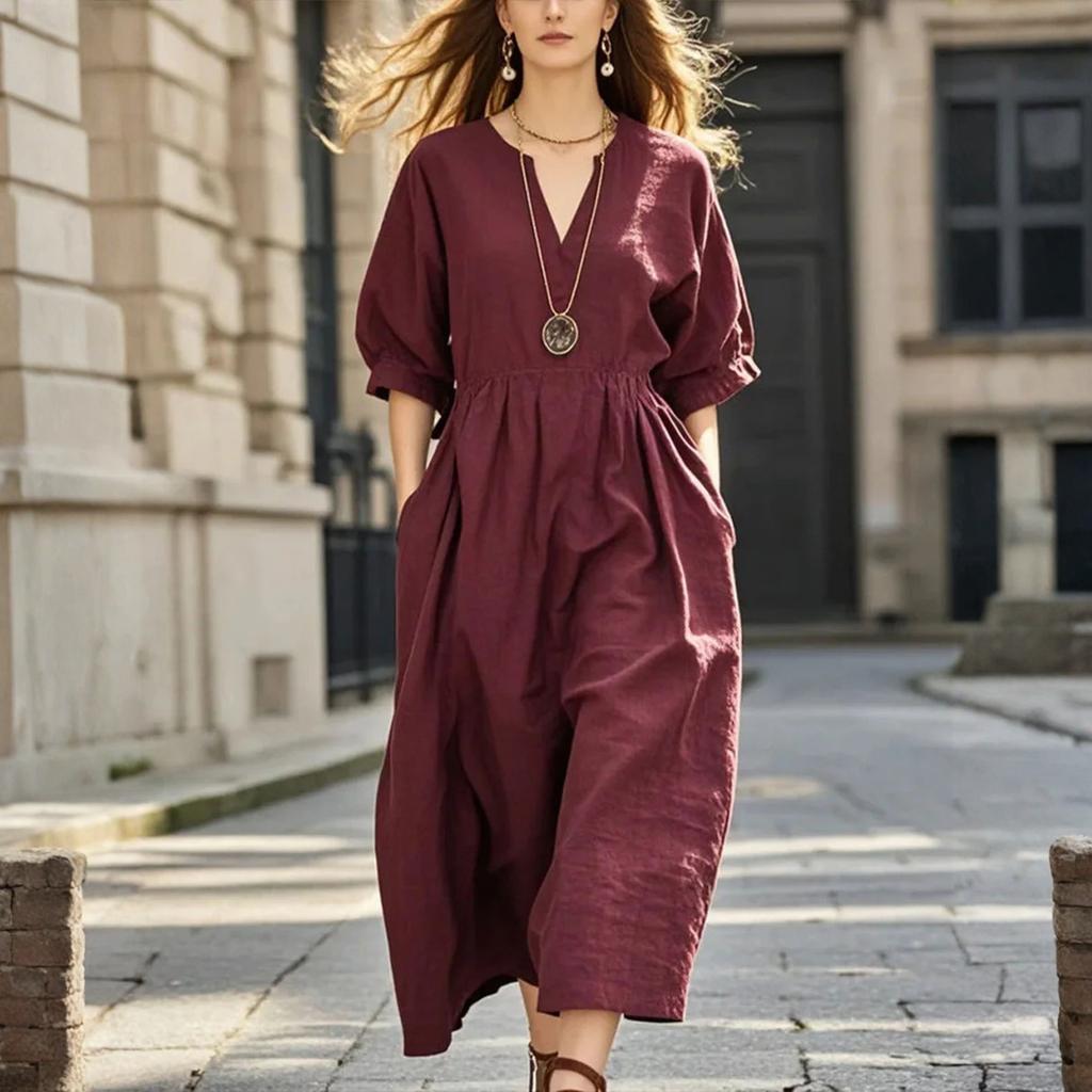 Modisches, lässiges Damenkleid in verschiedenen Farben